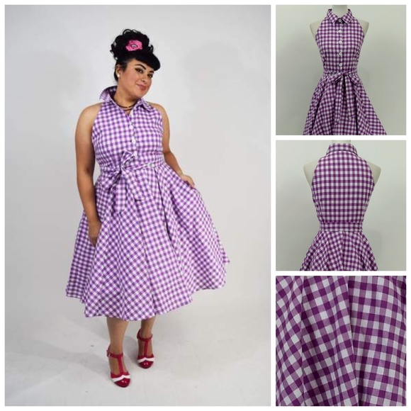 NWT June Shirtdress in Purple Gingham - Picture 4 of 4